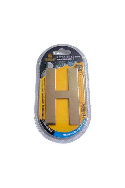 Tradesor Αυτοκόλλητη μεταλλική πινακίδα γράμμα H - 8cm - Σετ 12 τεμάχια - 204315
