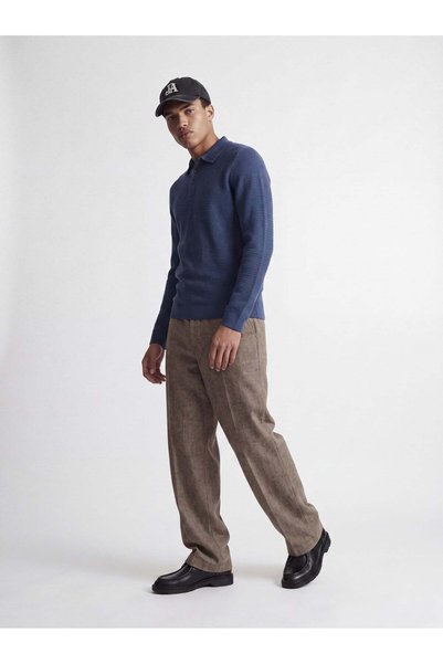 Jack & Jones JPRBLURILEY KNIT POLO LS Blue