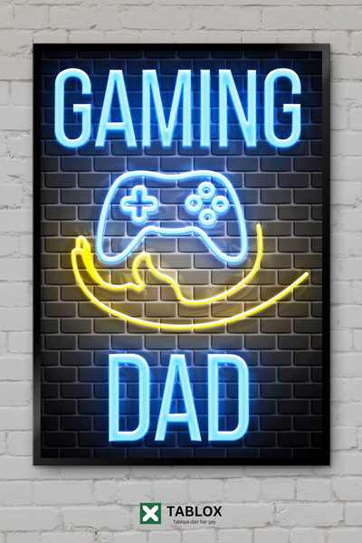 tablomaxtbx Gaming Game Gamer Player Dad Father Quote Απόφθεγμα Πλαισιωμένο Δ...