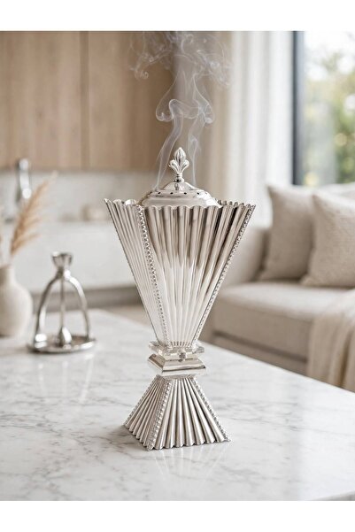Generic Brand Large Silver Incense Burner with a Subtle Design Suitable for H...