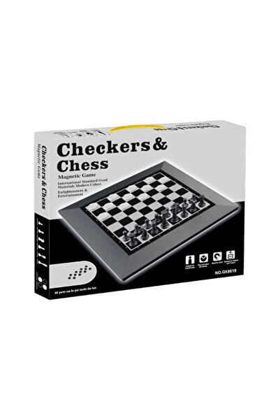 Tradesor Επιτραπέζιο παιχνίδι 2in1 μαγνητικό - Σκάκι & Checkers - QX8618 - 23...
