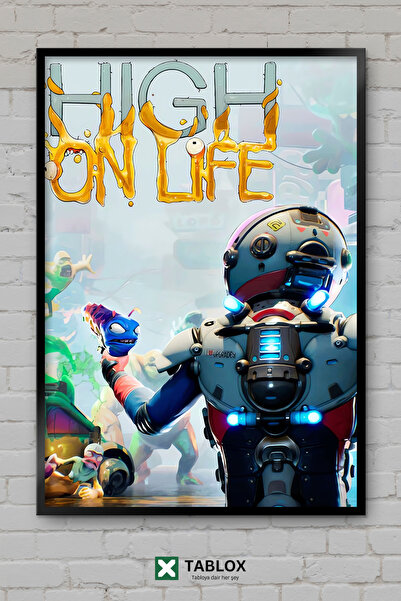tablomaxtbx High On Life Game Φανταστική Αφίσα Τέχνης με Κορνίζα Διακοσμητικό...