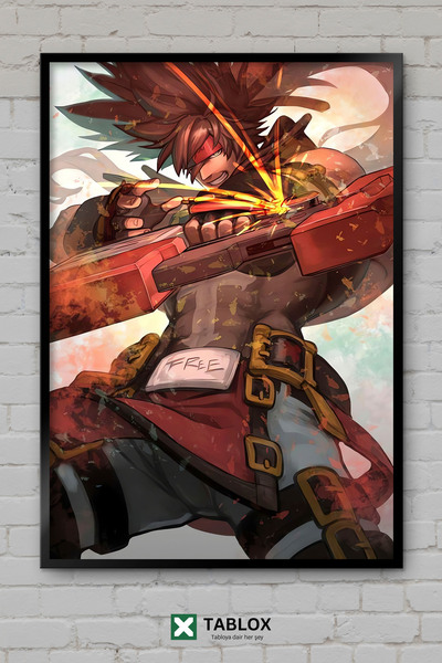 tablomaxtbx Guilty Gear Strive Fighting Game Αφίσα παιχνιδιού μάχης με κορνίζ...