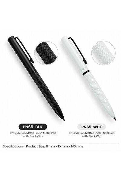 Generic 2pcs Customized Metal Pens – Twist Action, Matte Finish & Black Clip