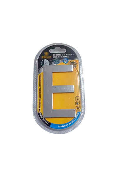 Tradesor Αυτοκόλλητη μεταλλική πινακίδα γράμμα E - 8cm - Σετ 12 τεμάχια - 204285