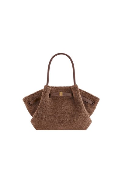 JW PEI Brown Medium Size Plush Tote Bag