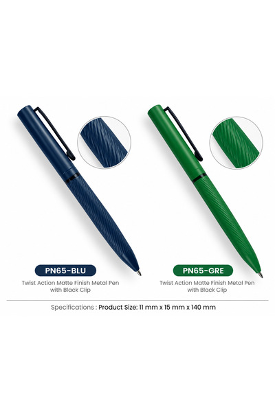 Generic 2pcs Customized Metal Pens – Twist Action, Matte Finish & Black Clip