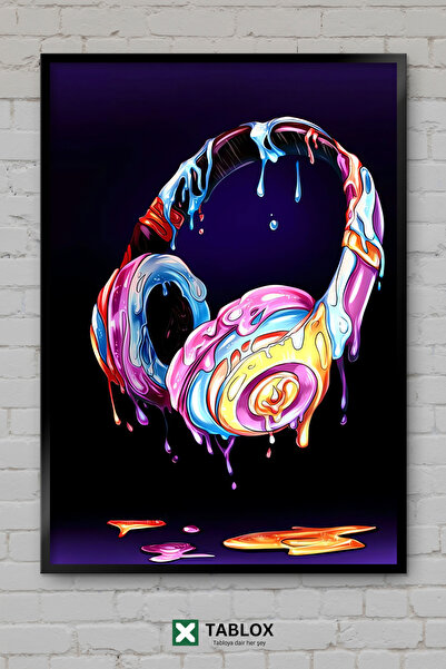 tablomaxtbx Slušalice, slušalica, muzika, muzički poster, umetnička minimalis...