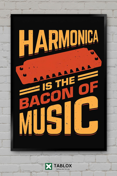 tablomaxtbx Harmonika Harmonika Plakat za ljubitelje slanine i svinjetine Okv...
