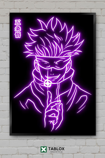 tablomaxtbx Gojo Satoru Jujutsu Kaisen Neonska svetlost Anime Uramljena Dekor...
