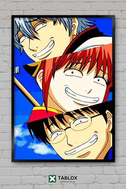 tablomaxtbx Αφίσα Gintoki Kagura Gintama Anime Samurai με κορνίζα, διακοσμητι...
