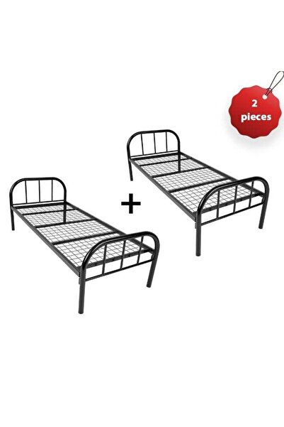Generic إطار سرير معدني مفرد (قطعتان) مقاس 90x190 سم - سرير فولاذي شديد التحم...