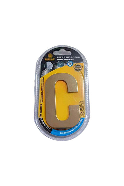 Tradesor Αυτοκόλλητη μεταλλική πινακίδα γράμμα C - 8cm - Σετ 12 τεμάχια - 204261