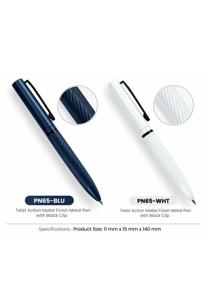 Generic 2pcs Customized Metal Pens – Twist Action, Matte Finish & Black Clip