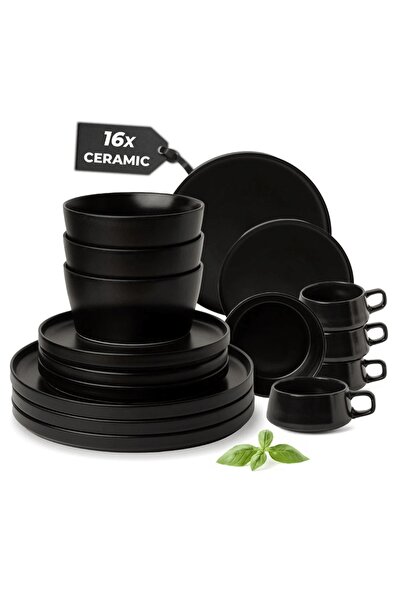 MIAMIO Dining service for 4 people, Complete set 16 pieces Luxe, Cups, Bowls,...