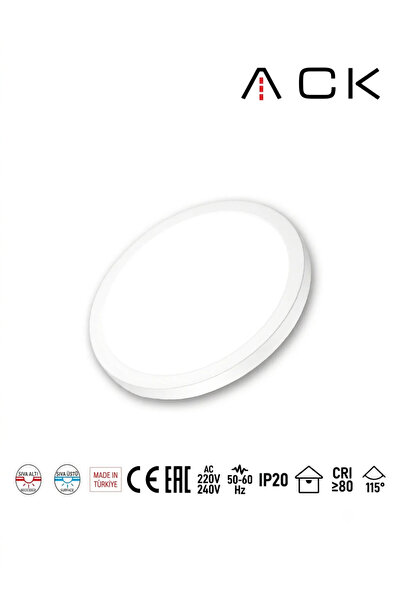 ACK 24W CCT Üç Renk Ayarlanabilir Yuvarlak Sıva Üstü / Sıva Altı LED Panel - ...