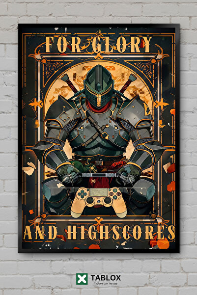 tablomaxtbx Αφίσα Highscore High Score Gaming Game Player με πλαίσιο, διακοσμ...