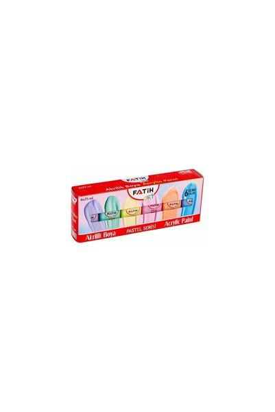 Fatih AKRİLİK BOYA 6 RENK PASTEL 75 ML x 6 LI