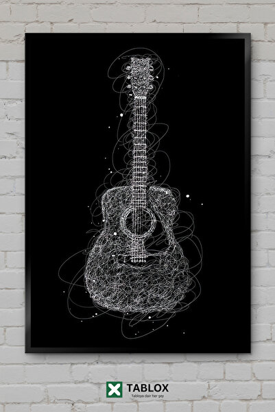tablomaxtbx Gitara Akustična gitara Akustične škrabanice Doodle Uramljena dek...