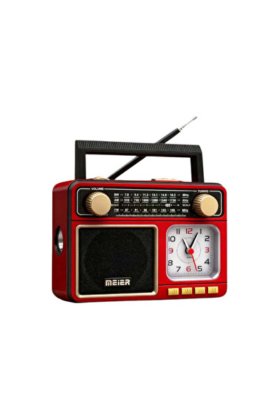 Tradesor Επαναφορτιζόμενο ραδιόφωνο Retro με ρολόι - PR-1041 - 710418 - Red