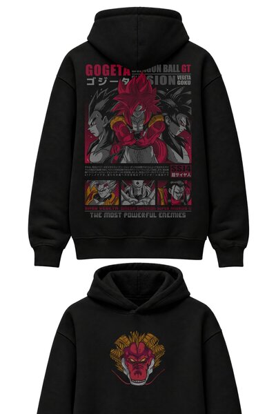 Fuddy Moda Φούτερ με κουκούλα με στάμπα στην πλάτη Oversize Gogeta, Unisex φο...