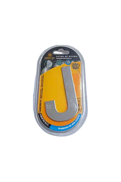 Tradesor Αυτοκόλλητη μεταλλική πινακίδα γράμμα J - 8cm - Σετ 12 τεμάχια - 204339