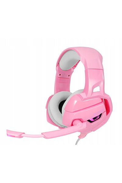 Onikuma Căști de gaming roz GAMER GIRL K5 cu microfon, LED RGB, pentru PC, PS...
