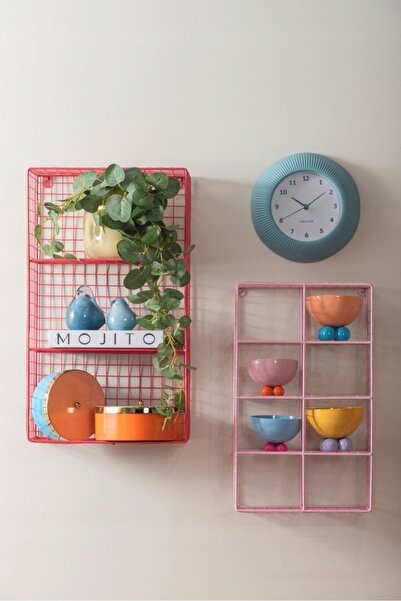 Karlsson Ceas de perete, modern pentru living, dormitor, albastru TENDER RIB