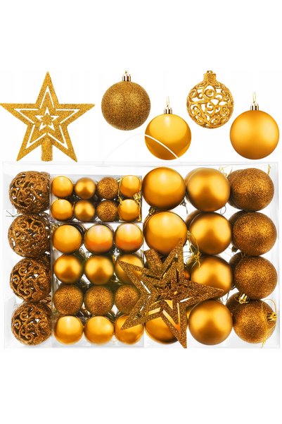 NO BRAND ORNAMENTE DE CRĂCIUN AURII, SET 100 BUCĂȚI STEA INDEPĂRABILĂ, FĂRĂ P...