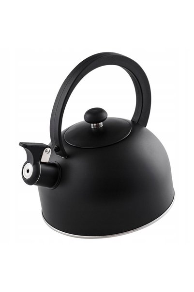 Vilde Fierbător din oțel negru cu fluier pentru fiert apă pe aragaz 1,4L