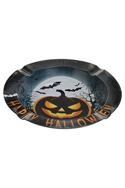 OEM Μεταλλικό Τασάκι με Σχέδιο Κολοκύθας Halloween Ø14cm
