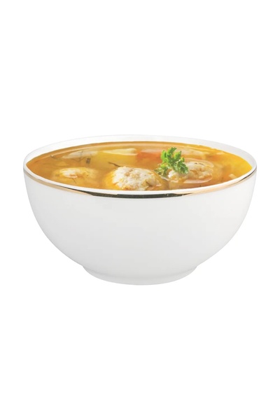 ALTOM DESIGN Boluri de porțelan pentru salată Bella Golden Line 14 cm 6 piese