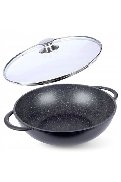 Vilde PATELNIA WOK ADÂNC CU CAPAC, GRANIT, ANTIADERENT, 32CM IND