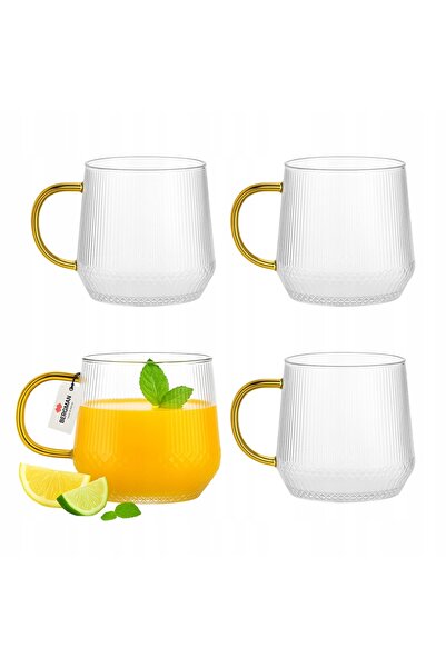 Premium Set de pahare cu toartă de 350 ml pentru băuturi – pahare de sticlă B...