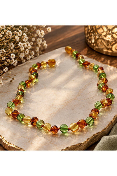 NİSSBEBE Certified Original Drop Amber Baby-Child Necklace and Adult Turquois...