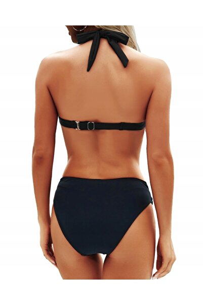 Pan i Pani Gadżet COSTUM DE BAIE LA MODĂ, DIN DOUĂ PĂRȚI, NEGRU, BIKINI EFECT...