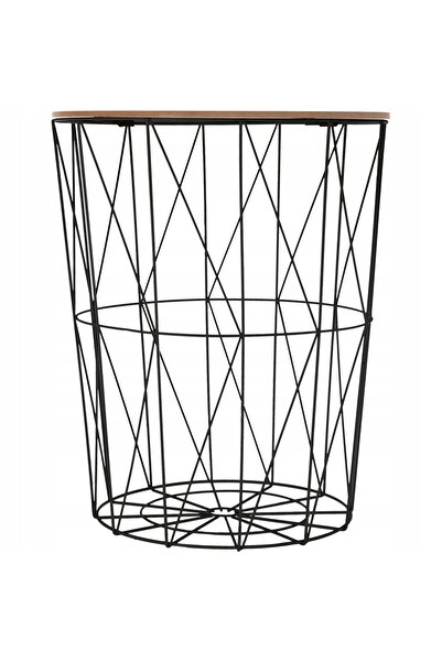 Atmosphera Coș decorativ din metal cu capac din lemn
