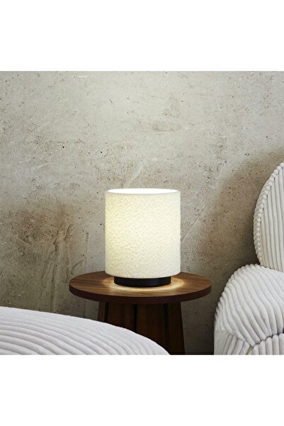 Intesi MOONA lampă de masă crem cu abajur buclat, 25 cm, modernă, pentru nopt...