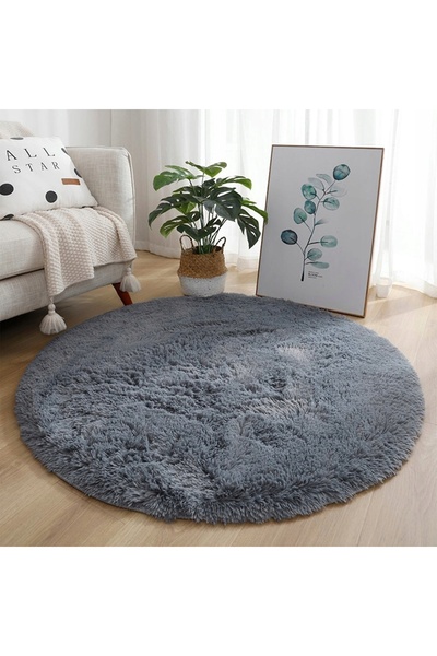 Strado Covor Rotund Shaggy Antiderapant Modern pentru Living Moale Plușat 80x80