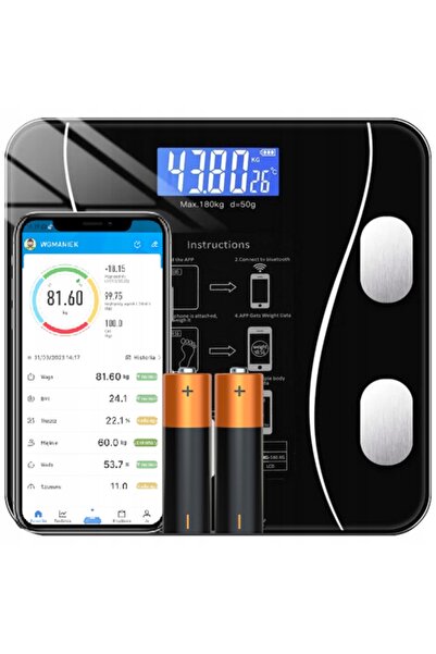 NO BRAND Cântar de baie inteligent analitic Bluetooth din sticlă 180 KG