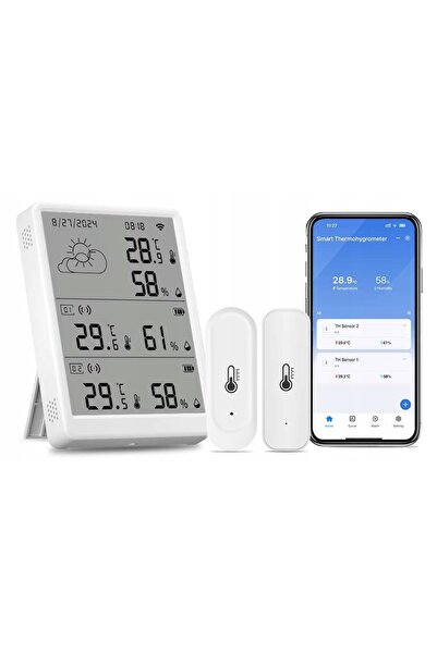 TUYA Stație meteo inteligentă cu senzori de exterior și interior WiFi