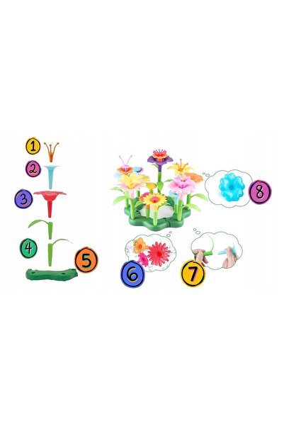 NO BRAND Set de construcție cu flori mari, tip blocuri, tematică grădină flor...