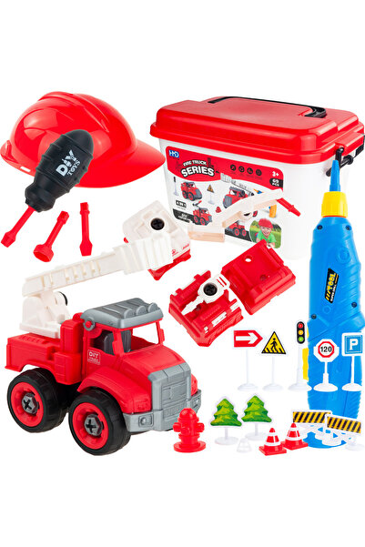 Martom Set de pompier pentru copii cu vehicule și accesorii 4 în 1