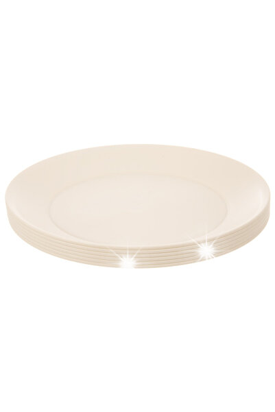 Vilde Farfurii de desert din plastic, de culoare crem, plate – set complet de...