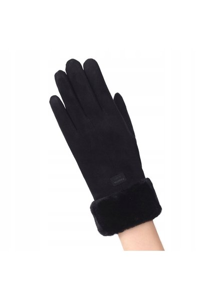 NO BRAND MĂNUȘI Piele Femei TOUCHSCREEN Negre R03