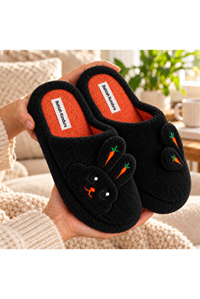 Behtah Kundura Fluffy Silent Sole Flat Slippers with Carrot Ears and Rabbit F...