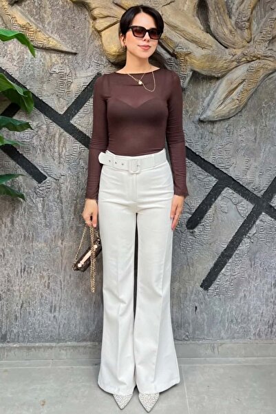 sunfyre Spanish Style Self-Belted Premium Quality Fabric Trousers Sun544