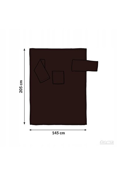 Froster Halat-pătură din fleece, culoarea ciocolatei, cu mâneci.