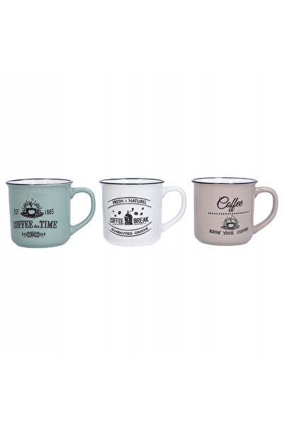 NO BRAND Căni de cafea, set de căni ceramice 330ml, culoare piatră, 3 culori