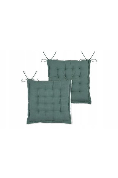 Stof Pernă pentru scaun din bumbac, verde, tie-dye, matlasată, 38 x 38 cm